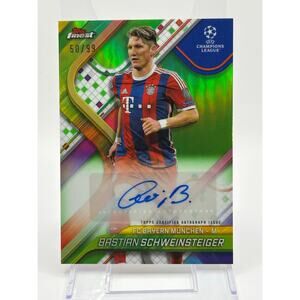 2024-25 Topps Finest UEFA Bastian Schweinsteiger Green Refractor Auto 50/99 SP